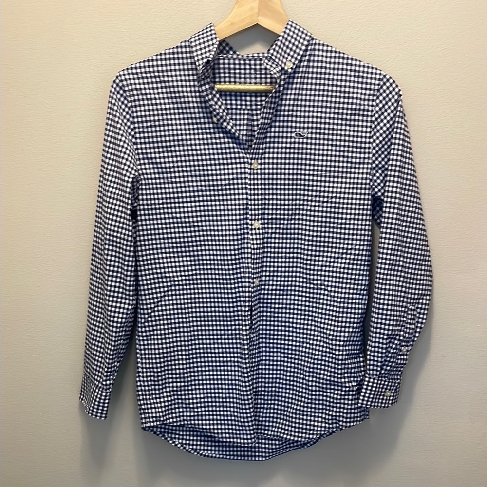 Vineyard Vines Blue and White Casual Button Down Shirt